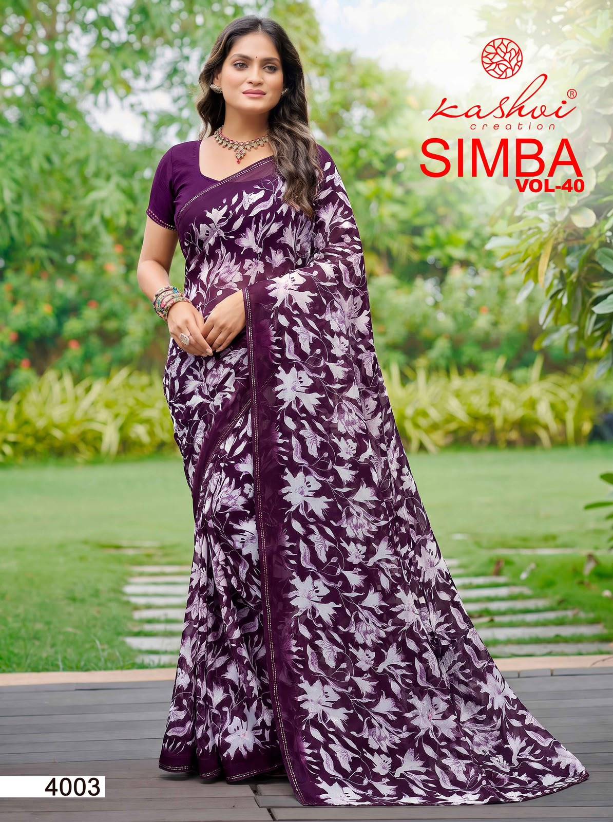 SIMBA VOL 40 BY KASHVI CREATION 4001 To 4008 Series Indian Traditional Wear GEORGETTE sarees At Wholesale Price